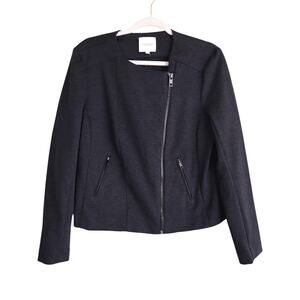 Catherine Malandrino Womens Moto Zip Blazer Jacket Size Large Heather Gray‎